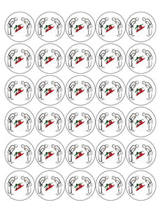 JUDO 30 x 4cm PREMIUM EDIBLE RICE PAPER ROUND CUP CAKE TOPPERS D1