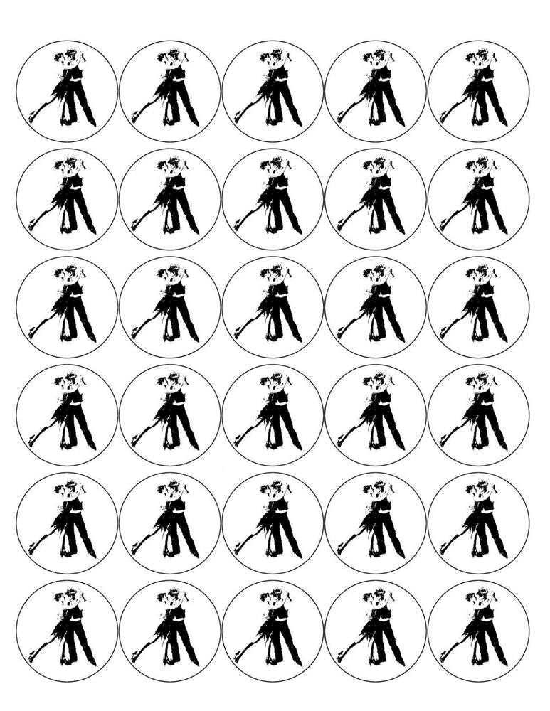 BALLROOM DANCING 30 x 4cm PREMIUM EDIBLE RICE PAPER ROUND CUP CAKE TOPPERS D1