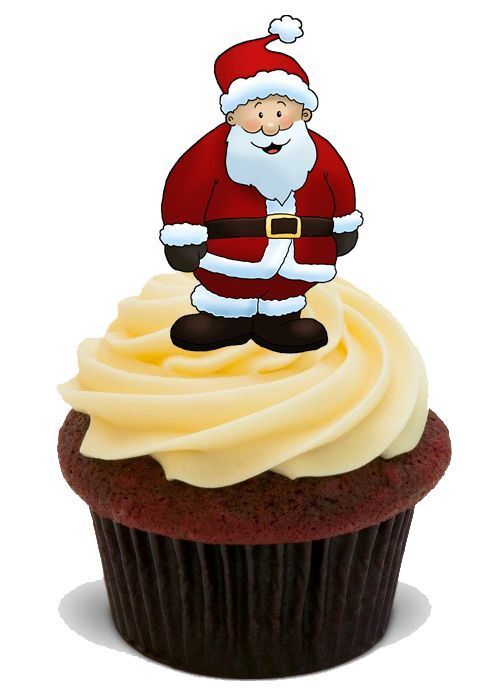 15 PREMIUM CHRISTMAS SANTA STAND UP Edible RICE CARD Cake Toppers XMAS D3