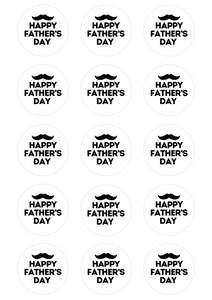 FATHERS DAY 15 x 5cm PREMIUM EDIBLE ICING SHEET ROUND CUP CAKE TOPPERS DAD D30