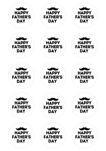 FATHERS DAY 15 x 5cm PREMIUM EDIBLE ICING SHEET ROUND CUP CAKE TOPPERS DAD D30