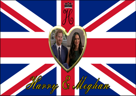 ROYAL WEDDING PRINCE HARRY MEGHAN A4 PREMIUM EDIBLE ICING CAKE TOPPER D3