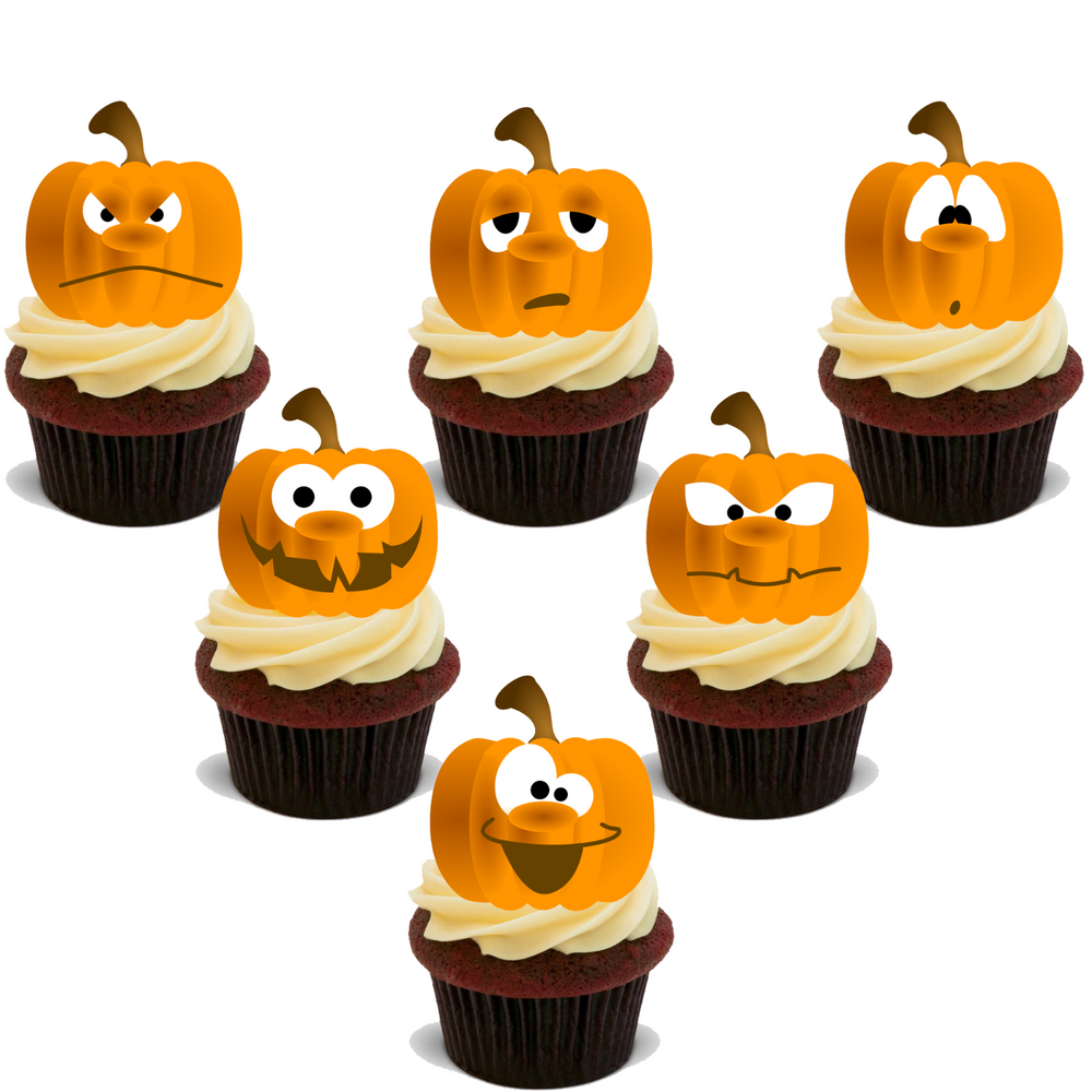 HALLOWEEN PUMPKIN BUMPER MIX PREMIUM 30X FLAT STAND UP Edible Cake Toppers D2