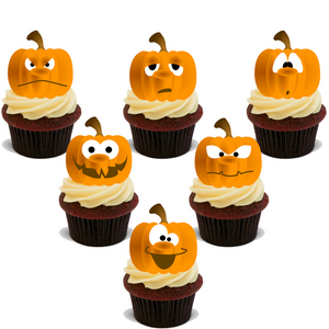 HALLOWEEN PUMPKIN BUMPER MIX PREMIUM 30X FLAT STAND UP Edible Cake Toppers D2