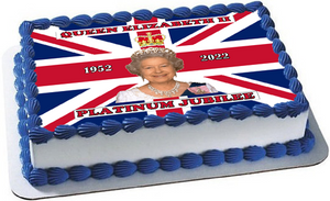 QUEEN ELIZABETH PLATINUM JUBILEE PREMIUM A4 EDIBLE RICE CARD CAKE TOPPER D1 QE2