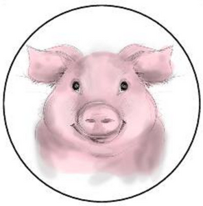 PIG 30 x 4cm PREMIUM EDIBLE RICE PAPER CUP CAKE TOPPERS PINK FARM ANIMAL D2