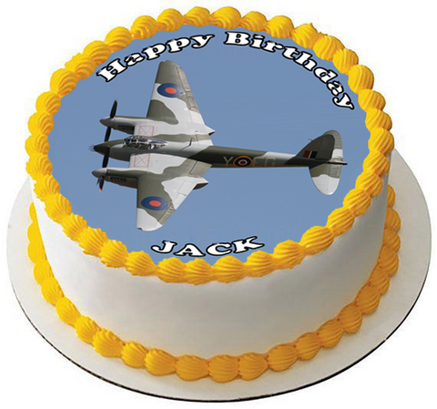 MOSQUITO RAF 7.5 PREMIUM Edible RICE WAFER Cake Topper CAN PERSONALISE TEXT D1