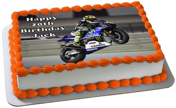 MOTORBIKE A4 PREMIUM Edible RICE WAFER Cake Topper CAN BE PERSONALISED D4