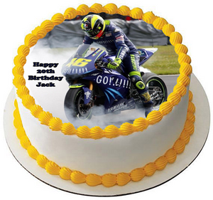 MOTORBIKE 7.5 PREMIUM BIKE EDIBLE RICE WAFER CAKE TOPPER CAN BE PERSONALISED D3