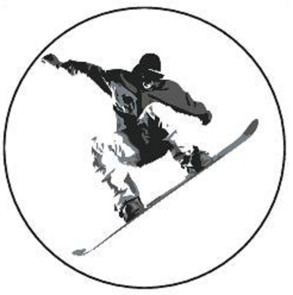 SNOWBOARDING 30 x 4cm PREMIUM EDIBLE RICE PAPER ROUND CUP CAKE TOPPERS SNOW D2