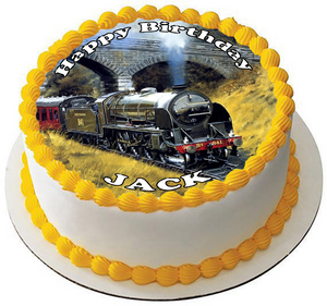 STEAM TRAIN 7.5 PREMIUM Edible RICE WAFER Cake Topper CAN BE PERSONALISED D1