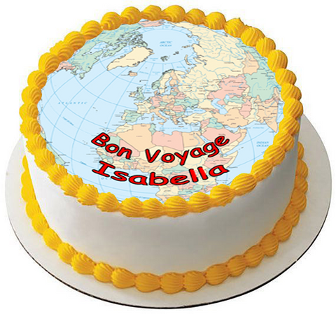 GLOBE WORLD EARTH MAP 7.5 PREMIUM Edible RICE Cake Topper DECORATION D3