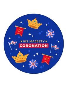 KING CHARLES III CORONATION 7.5" ROUND ICING EDIBLE PREMIUM CAKE TOPPER 19CM D9