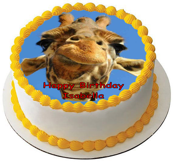 GIRAFFE 7.5 PREMIUM Edible RICE CARD Cake Topper DECORATION D1