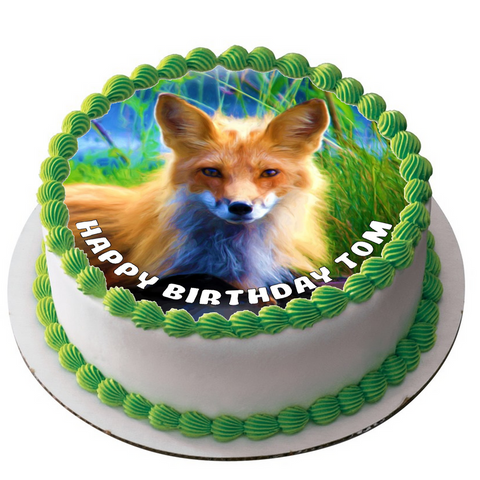 FOX 7.5" ROUND ICING EDIBLE PREMIUM CAKE TOPPER 19CM DIAMETRE D1