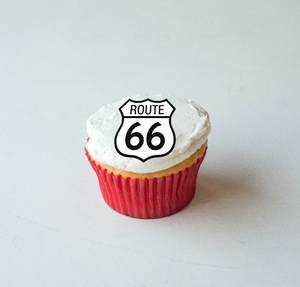 ROUTE 66 USA 30x4cm Premium Edible ICING Cake Toppers ROAD SIGNS American USA D1