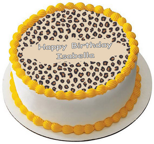 LEOPARD PRINT 7.5 PREMIUM Edible RICE CARD Cake Topper CAN BE PERSONALISED D1