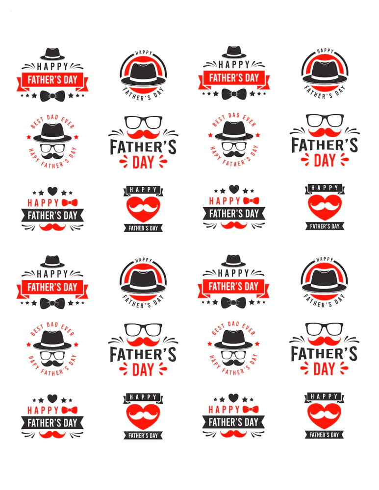 FATHERS DAY 24 PREMIUM EDIBLE RICE PAPER CUP CAKE TOPPERS DAD D11