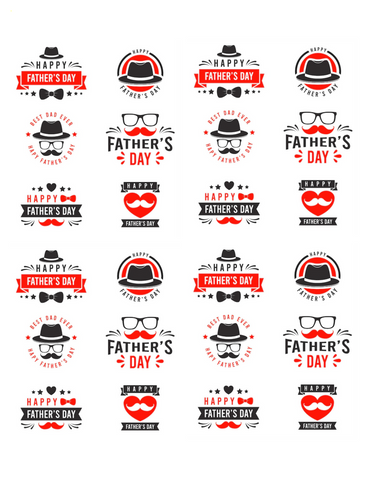 FATHERS DAY 24 PREMIUM EDIBLE RICE PAPER CUP CAKE TOPPERS DAD D11