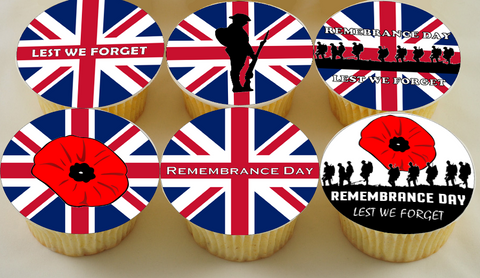 REMEMBRANCE DAY CAKE TOPPERS 30x4CM PREMIUM EDIBLE RICE PAPER DECORATION GIFT D7