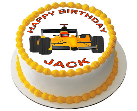 RACING CAR 7.5 PREMIUM Edible ICING Cake Topper CAN BE PERSONALISED D3