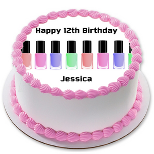 MAKEUP 7.5" ROUND ICING EDIBLE PREMIUM CAKE TOPPER 19CM DIAMETREBEAUTY NAILS D2