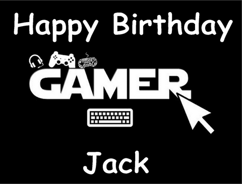 GAMER A4 PREMIUM Edible ICING Cake Topper DECORATION VIDEO GAMES PLAYER D1
