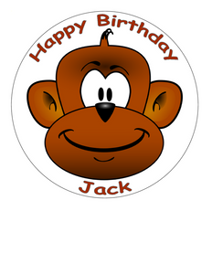 MONKEY 7.5 PREMIUM Edible ICING Cake Topper CAN BE PERSONALISED D1