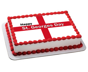 ENGLAND ST GEORGES DAY ENGLISH FLAG A4 PREMIUM Edible RICE WAFER Cake Topper D2