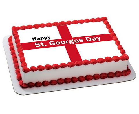 ENGLAND ST GEORGES DAY ENGLISH FLAG A4 PREMIUM Edible RICE WAFER Cake Topper D2