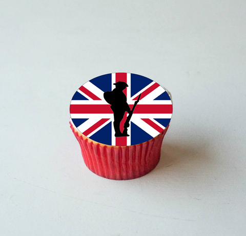 REMEMBRANCE DAY CAKE TOPPERS 30 x 4CM PREMIUM EDIBLE ICING GIFT SILHOUETTE D3
