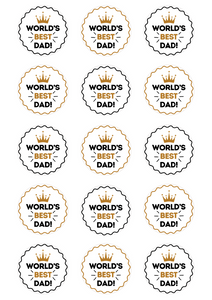 FATHERS DAY 15 x 5cm PREMIUM EDIBLE ICING SHEET ROUND CUP CAKE TOPPERS DAD ID35