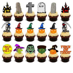 HALLOWEEN SPOOKY SCARY BUMPER PREMIUM 18X FLAT STAND UP Edible Cake Toppers D22