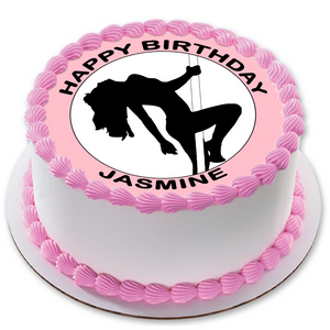 POLE DANCE DANCING 7.5" PREMIUM Edible RICE Cake Topper CAN PERSONALISED D1