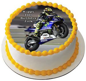 MOTORBIKE 7.5 PREMIUM Edible RICE WAFER Cake Topper CAN BE PERSONALISED D4