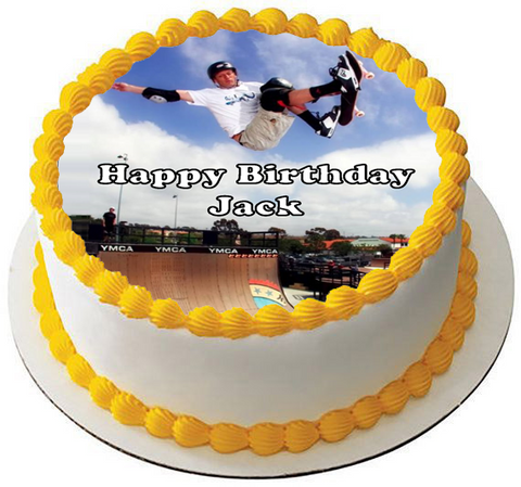 SKATEBOARD 7.5 PREMIUM Edible RICE WAFER Cake Topper CAN PERSONALISED D1 SKATE