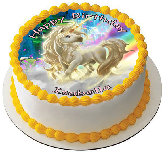 UNICORN 7.5 PREMIUM Edible ICING Cake Topper CAN BE PERSONALISED D1