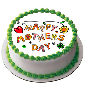 MOTHERS DAY 7.5" ROUND RICE WAFER PAPER EDIBLE PREMIUM CAKE TOPPER MUM D7