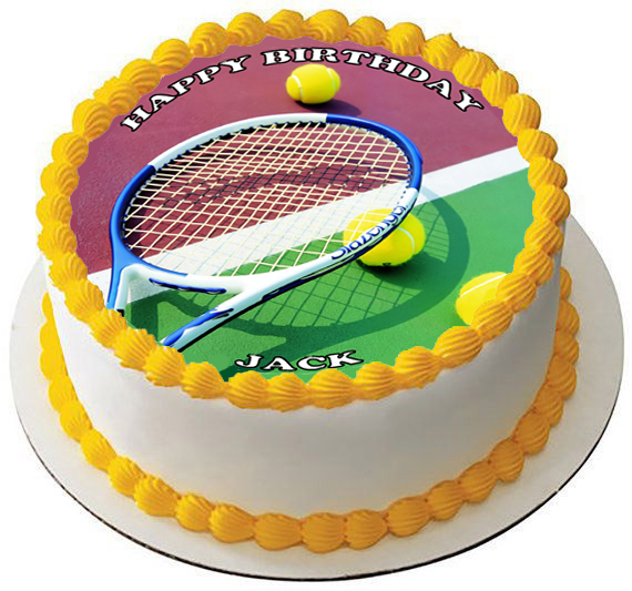 TENNIS 7.5" LARGE ROUND PREMIUM WIMBLEDON EDIBLE RICE WAFER PAPER CAKE TOPPER D4