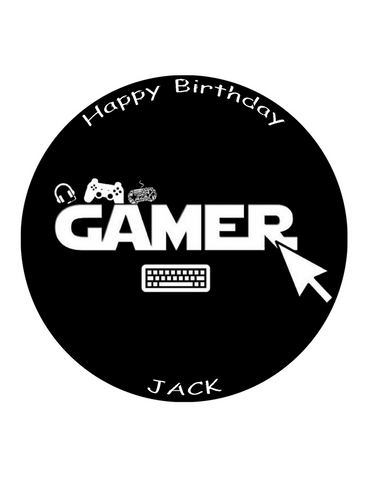 GAMER 7.5 PREMIUM Edible RICE CARD Cake Topper DECORATION D1