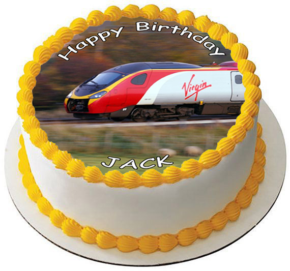 TRAIN 7.5" PREMIUM Edible ICING Cake Topper CAN PERSONALISE TEXT D2