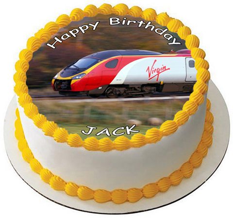 TRAIN 7.5" PREMIUM Edible ICING Cake Topper CAN PERSONALISE TEXT D2