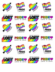 PRIDE MIX 24 x 4cm PREMIUM EDIBLE RICE PAPER CUP CAKE TOPPERS LGBTQ D8