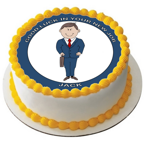 NEW JOB 7.5" PREMIUM Edible ICING Cake Topper CAN PERSONALISE TEXT D1 - KraftyDesigns