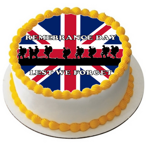 REMEMBRANCE DAY CAKE TOPPER 7.5" PREMIUM EDIBLE ICING UK GIFT LEST WE FORGET D5