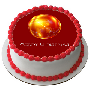 MERRY CHRISTMAS 7.5" Round PREMIUM Edible RICE Cake Topper XMAS DECORATION D38