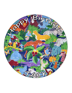 JUNGLE ANIMALS 7.5 PREMIUM Edible ICING Cake Topper CAN PERSONALISE D1