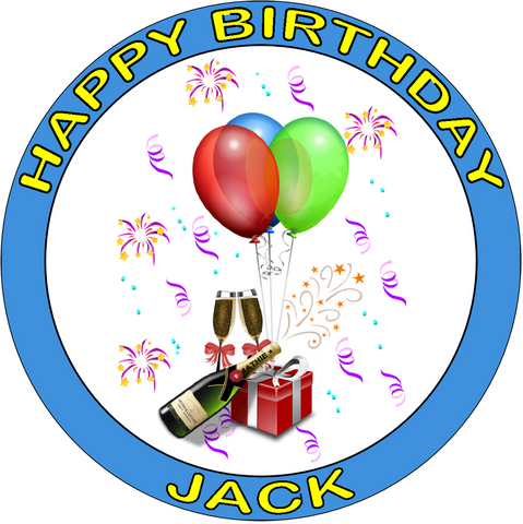 Happy Birthday 7.5 PREMIUM Edible ICING Cake Topper D5 - KraftyDesigns