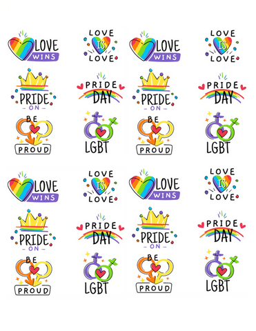 PRIDE MIX 24 x 4cm PREMIUM EDIBLE ICING CUP CAKE TOPPERS LGBTQ D9