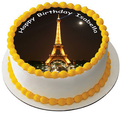 PARIS EIFFEL TOWER 7.5 PREMIUM Edible RICE CARD Cake Topper CAN PERSONALISED D1